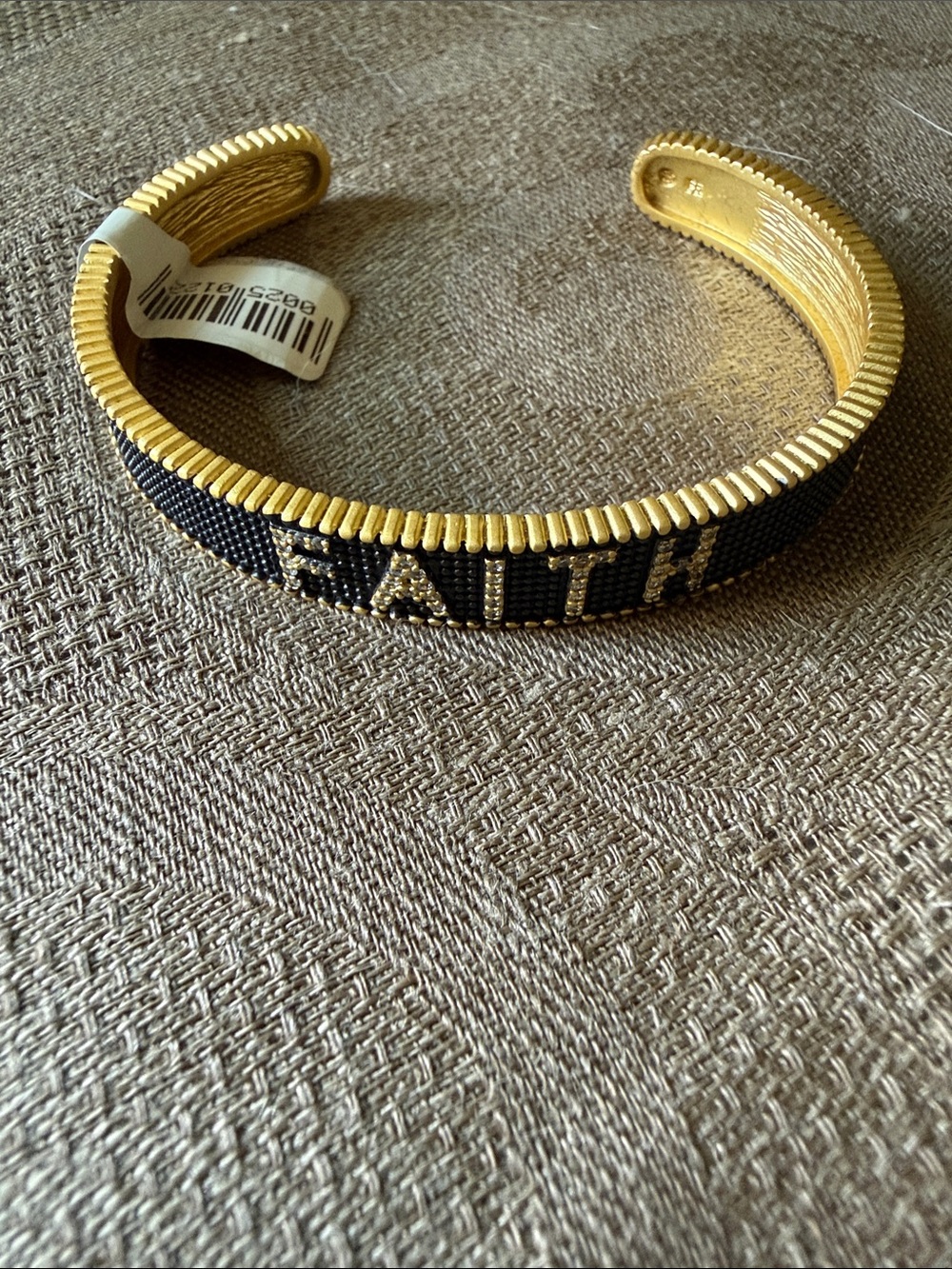 Freida Rothman Gold and Rhodium plated sterling 'FAITH' Cuff